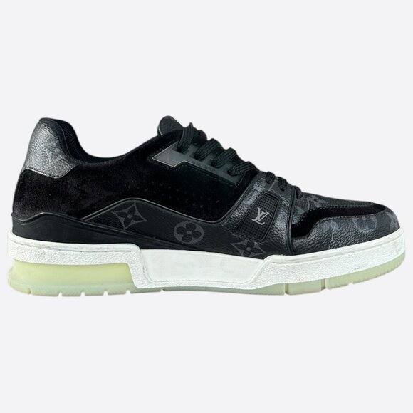 Louis Vuitton Black Monogram Eclipse Suede Trainers - Picture 5 of 8